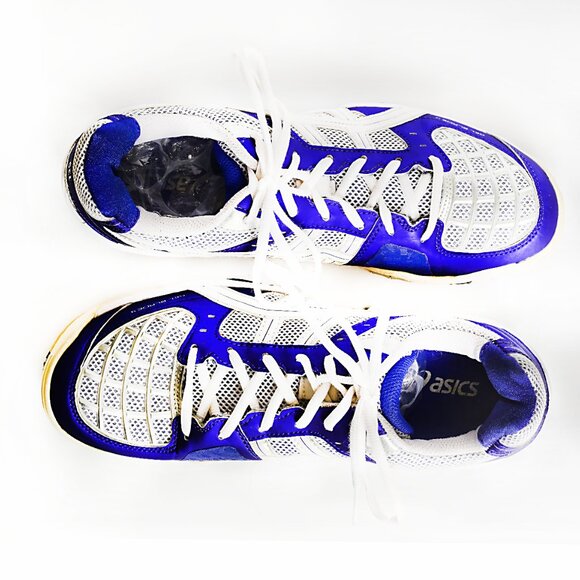 ASICS GEL BLADE 4 Indoor Sports Athletic Court Shoe Purple & White Size 9.5 - Picture 8 of 9